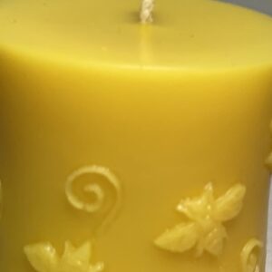 Pillar candle with Swirls & Bees